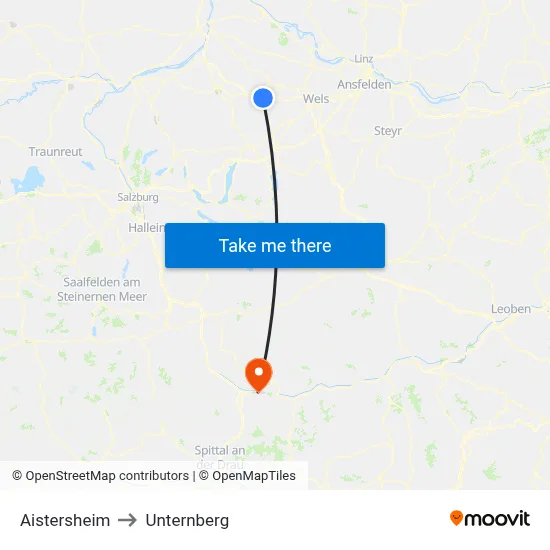 Aistersheim to Unternberg map