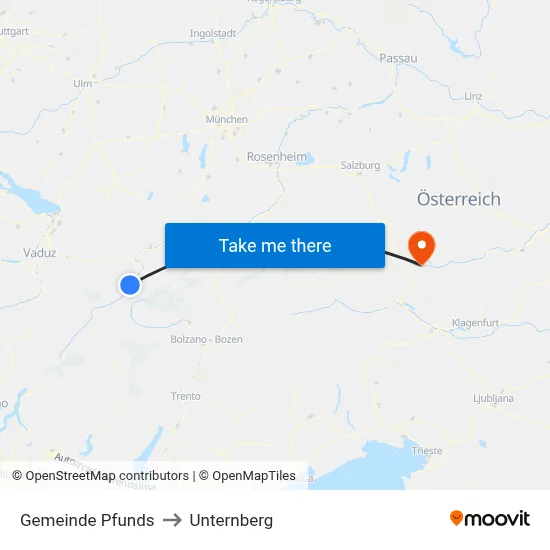 Gemeinde Pfunds to Unternberg map