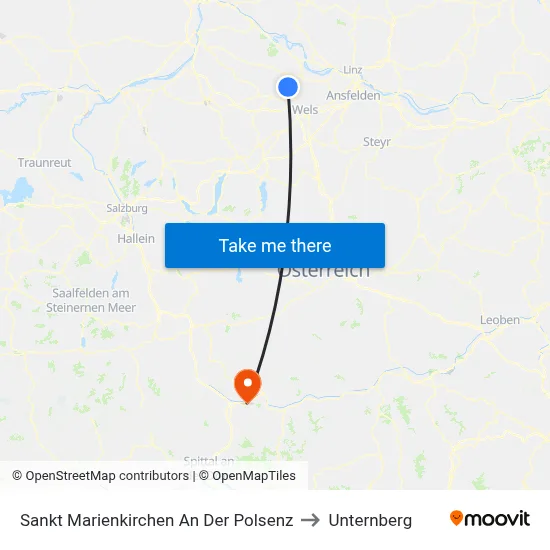 Sankt Marienkirchen An Der Polsenz to Unternberg map