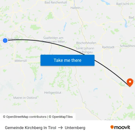 Gemeinde Kirchberg In Tirol to Unternberg map