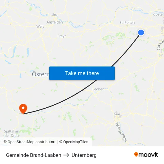 Gemeinde Brand-Laaben to Unternberg map