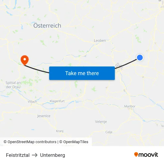 Feistritztal to Unternberg map
