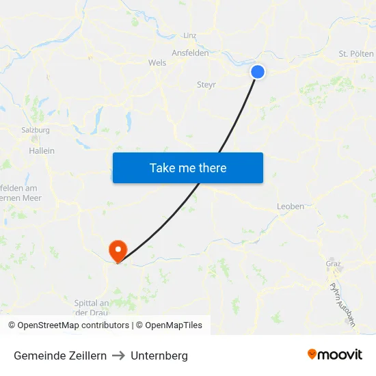Gemeinde Zeillern to Unternberg map