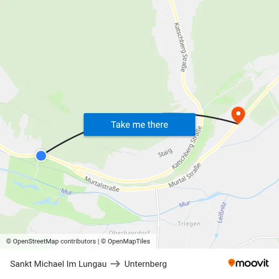 Sankt Michael Im Lungau to Unternberg map