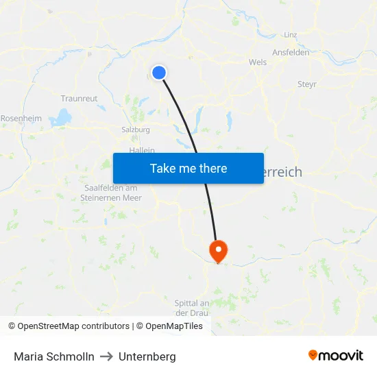 Maria Schmolln to Unternberg map