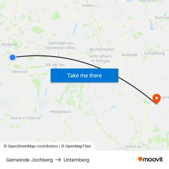 Gemeinde Jochberg to Unternberg map