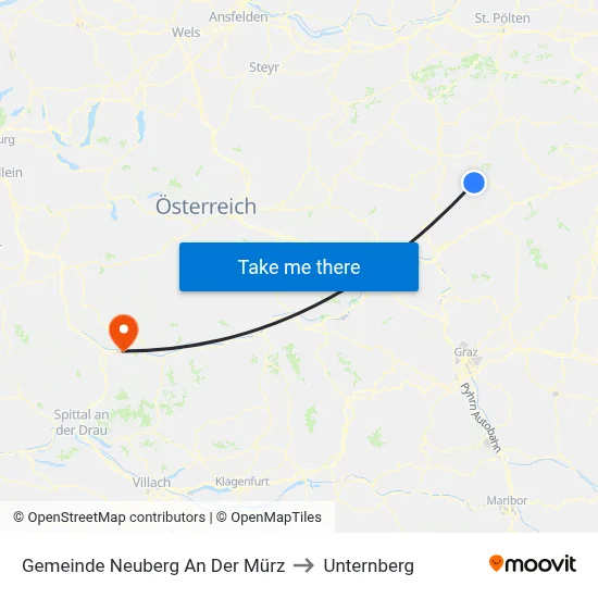 Gemeinde Neuberg An Der Mürz to Unternberg map