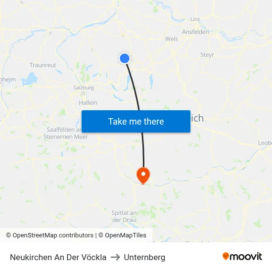 Neukirchen An Der Vöckla to Unternberg map