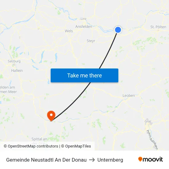 Gemeinde Neustadtl An Der Donau to Unternberg map
