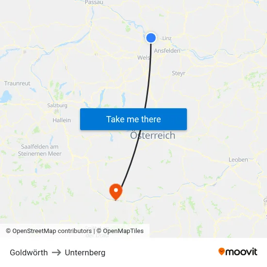 Goldwörth to Unternberg map