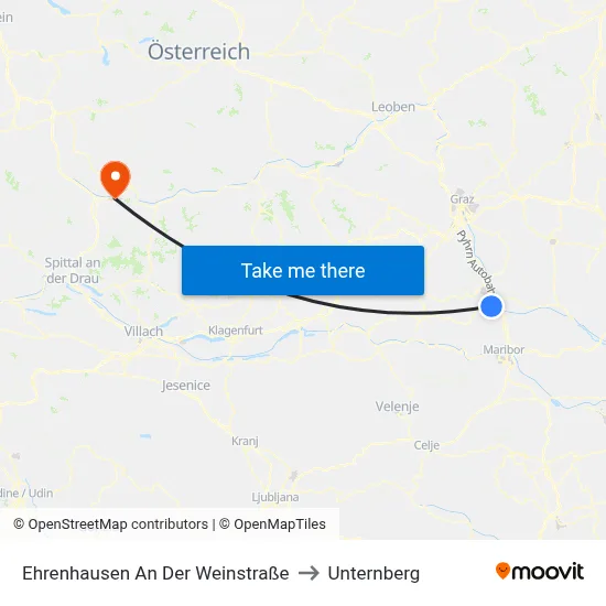 Ehrenhausen An Der Weinstraße to Unternberg map