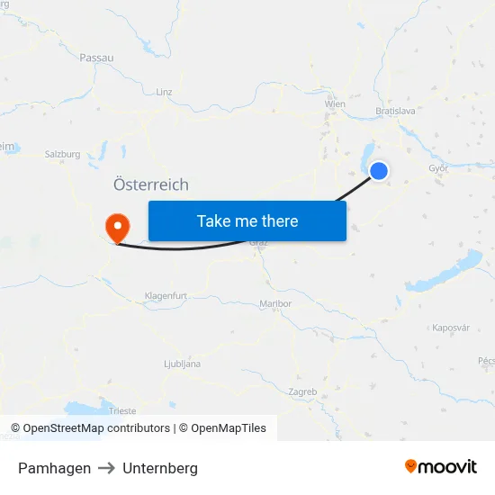 Pamhagen to Unternberg map