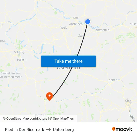 Ried In Der Riedmark to Unternberg map
