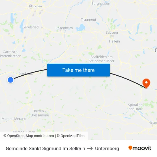 Gemeinde Sankt Sigmund Im Sellrain to Unternberg map