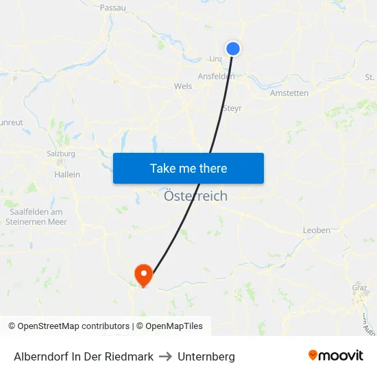 Alberndorf In Der Riedmark to Unternberg map