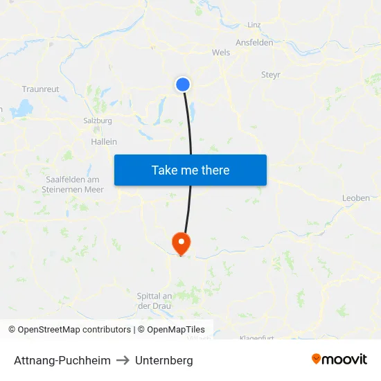 Attnang-Puchheim to Unternberg map
