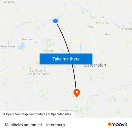 Mühlheim am Inn to Unternberg map