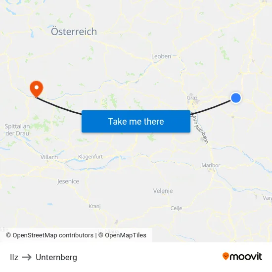Ilz to Unternberg map