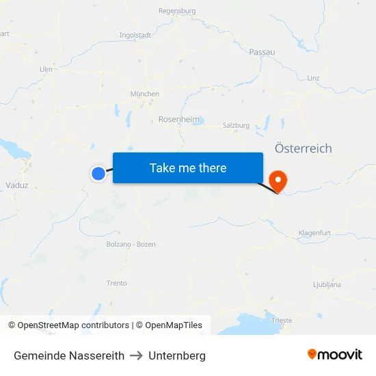 Gemeinde Nassereith to Unternberg map