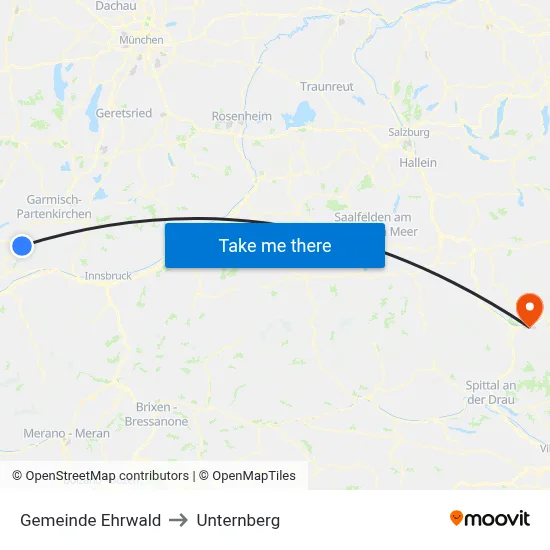 Gemeinde Ehrwald to Unternberg map