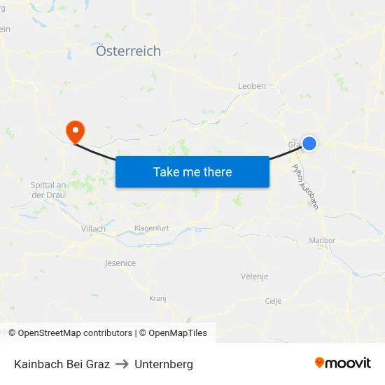 Kainbach Bei Graz to Unternberg map