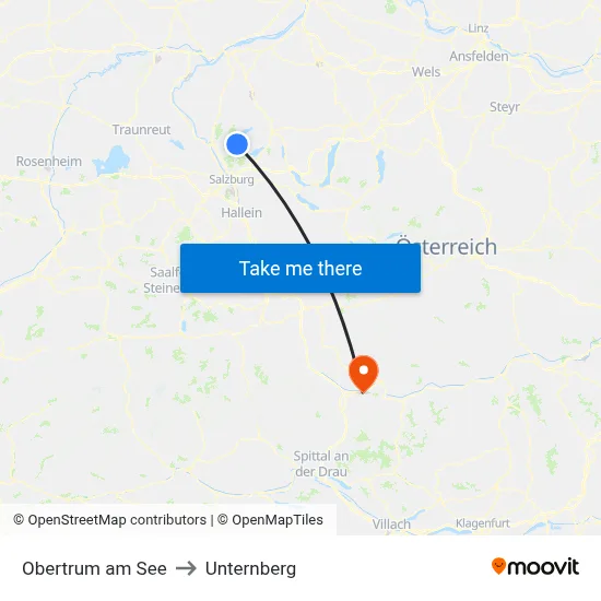 Obertrum am See to Unternberg map