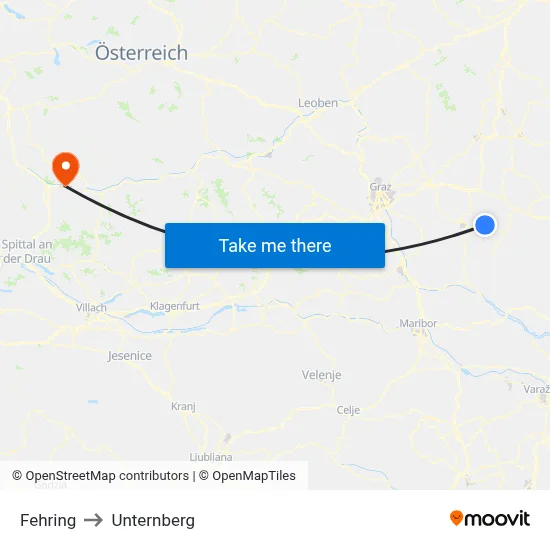 Fehring to Unternberg map