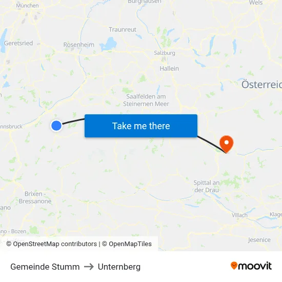 Gemeinde Stumm to Unternberg map
