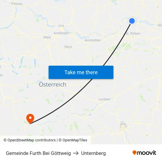 Gemeinde Furth Bei Göttweig to Unternberg map