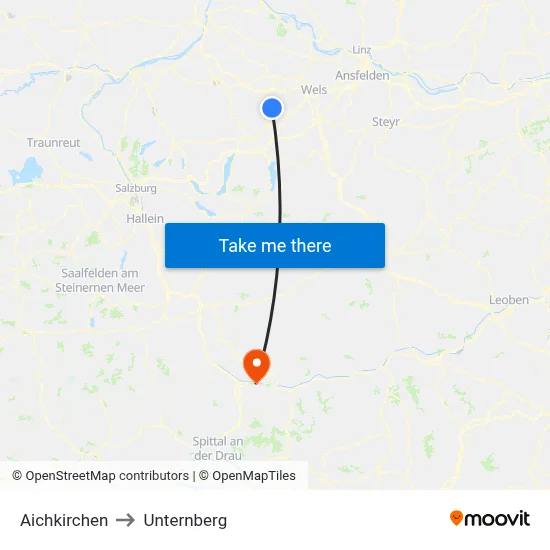Aichkirchen to Unternberg map
