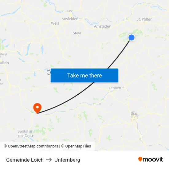 Gemeinde Loich to Unternberg map