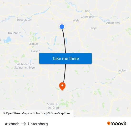 Atzbach to Unternberg map