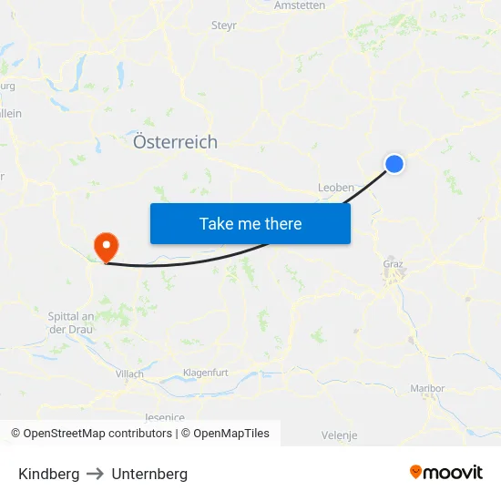 Kindberg to Unternberg map