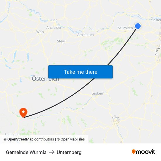 Gemeinde Würmla to Unternberg map