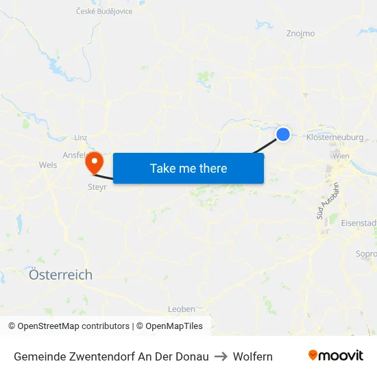 Gemeinde Zwentendorf An Der Donau to Wolfern map