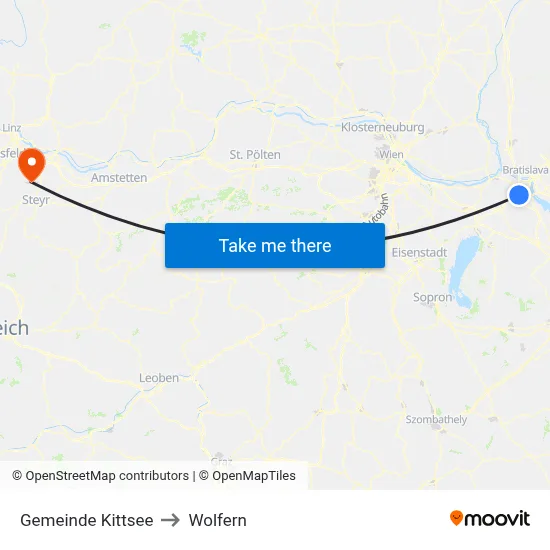 Gemeinde Kittsee to Wolfern map