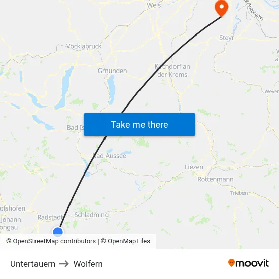 Untertauern to Wolfern map