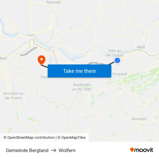 Gemeinde Bergland to Wolfern map