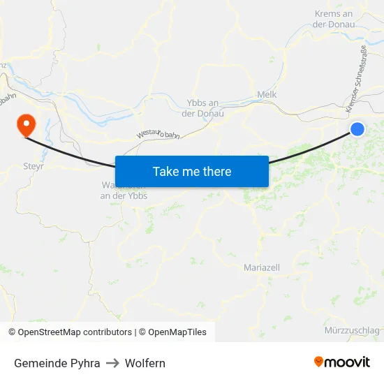 Gemeinde Pyhra to Wolfern map