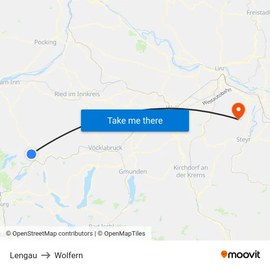 Lengau to Wolfern map