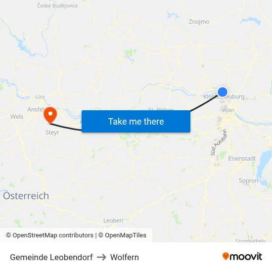 Gemeinde Leobendorf to Wolfern map