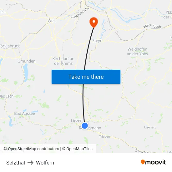 Selzthal to Wolfern map