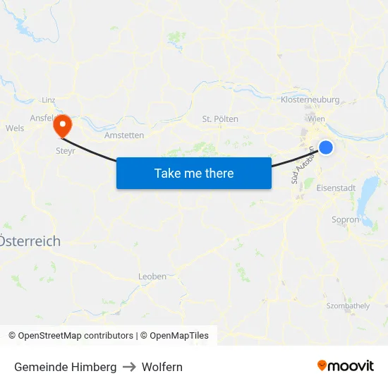 Gemeinde Himberg to Wolfern map