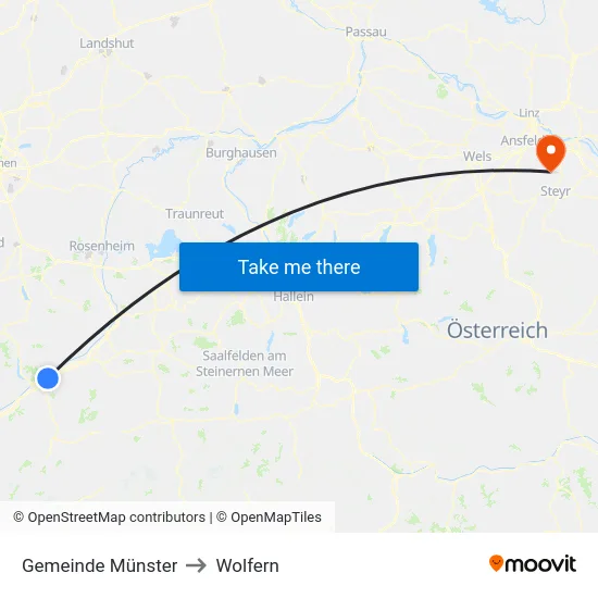 Gemeinde Münster to Wolfern map