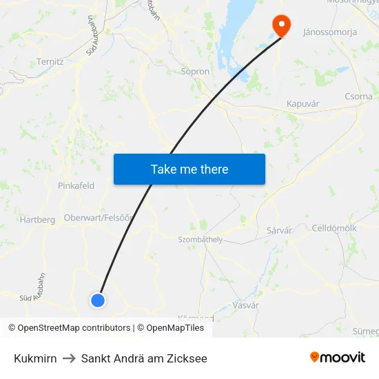 Kukmirn to Sankt Andrä am Zicksee map