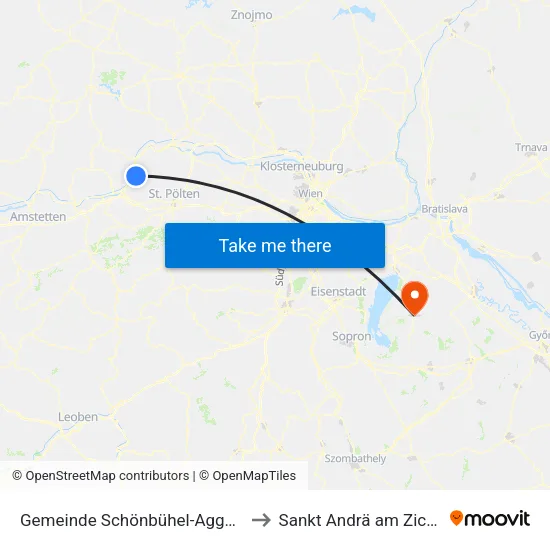 Gemeinde Schönbühel-Aggsbach to Sankt Andrä am Zicksee map