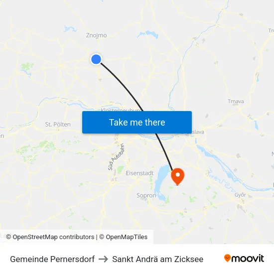 Gemeinde Pernersdorf to Sankt Andrä am Zicksee map