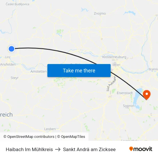 Haibach Im Mühlkreis to Sankt Andrä am Zicksee map