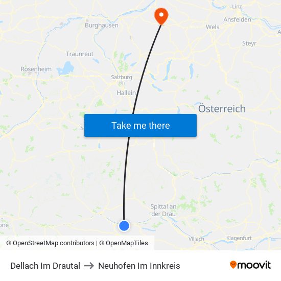 Dellach Im Drautal to Neuhofen Im Innkreis map