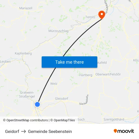 Geidorf to Gemeinde Seebenstein map